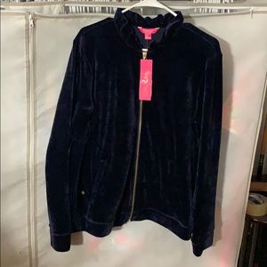 Lilly Pulitzer Jayla Velour Ruffle Zip-Up